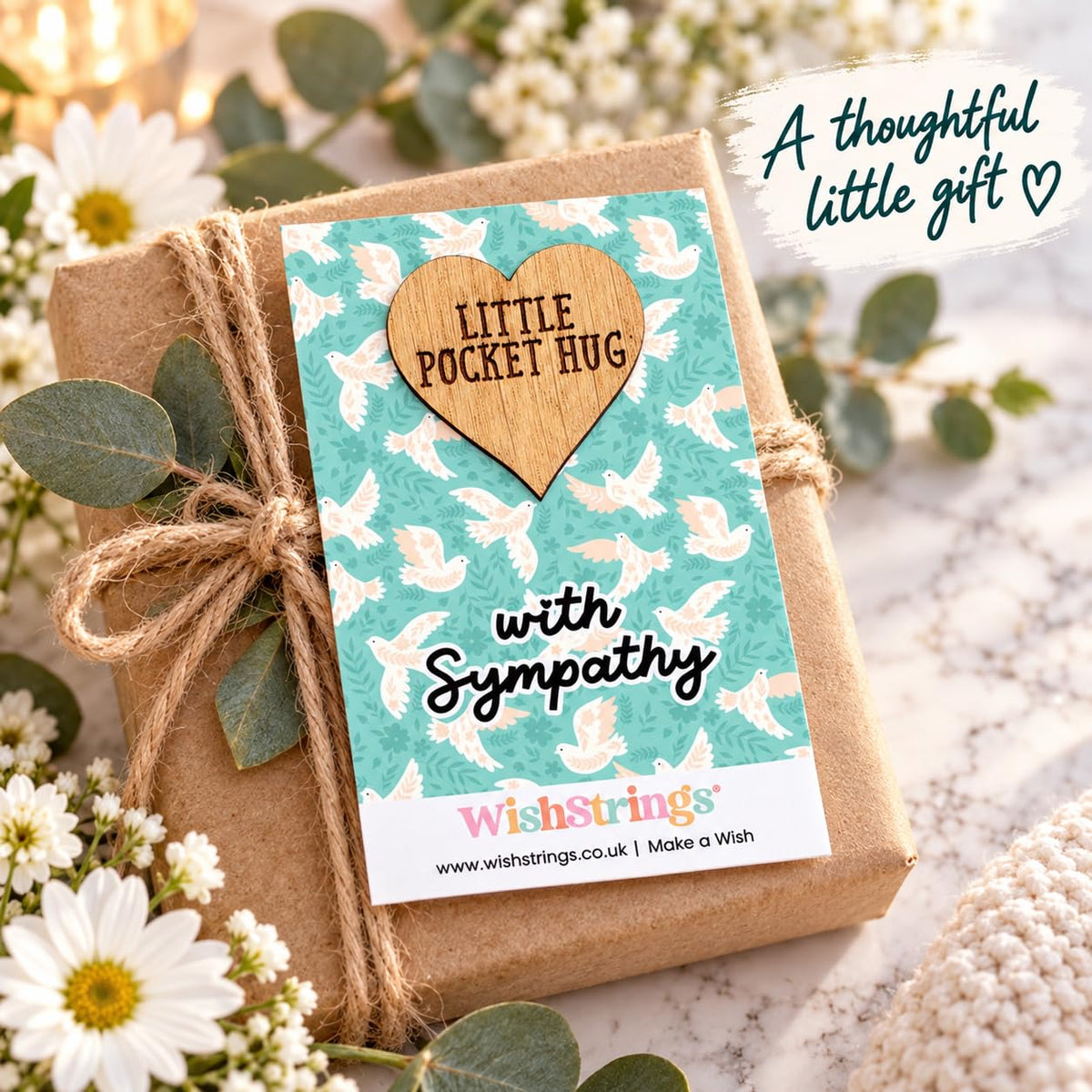 WishStrings Pocket Hug, Little Hug Gifts, Thinking of You Card