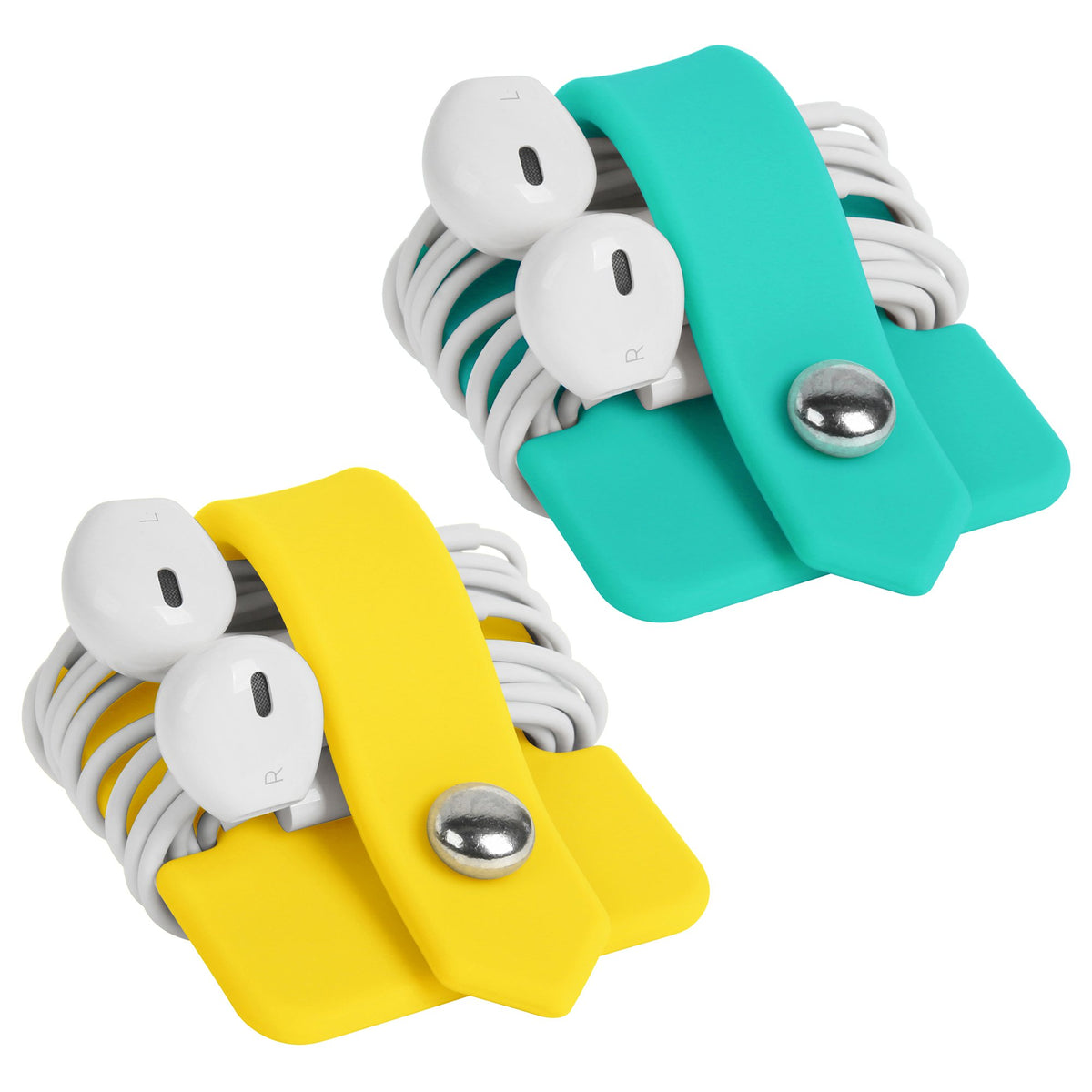 Portable Electronic Device Cover Cord Organizer for Earphones, Yellow