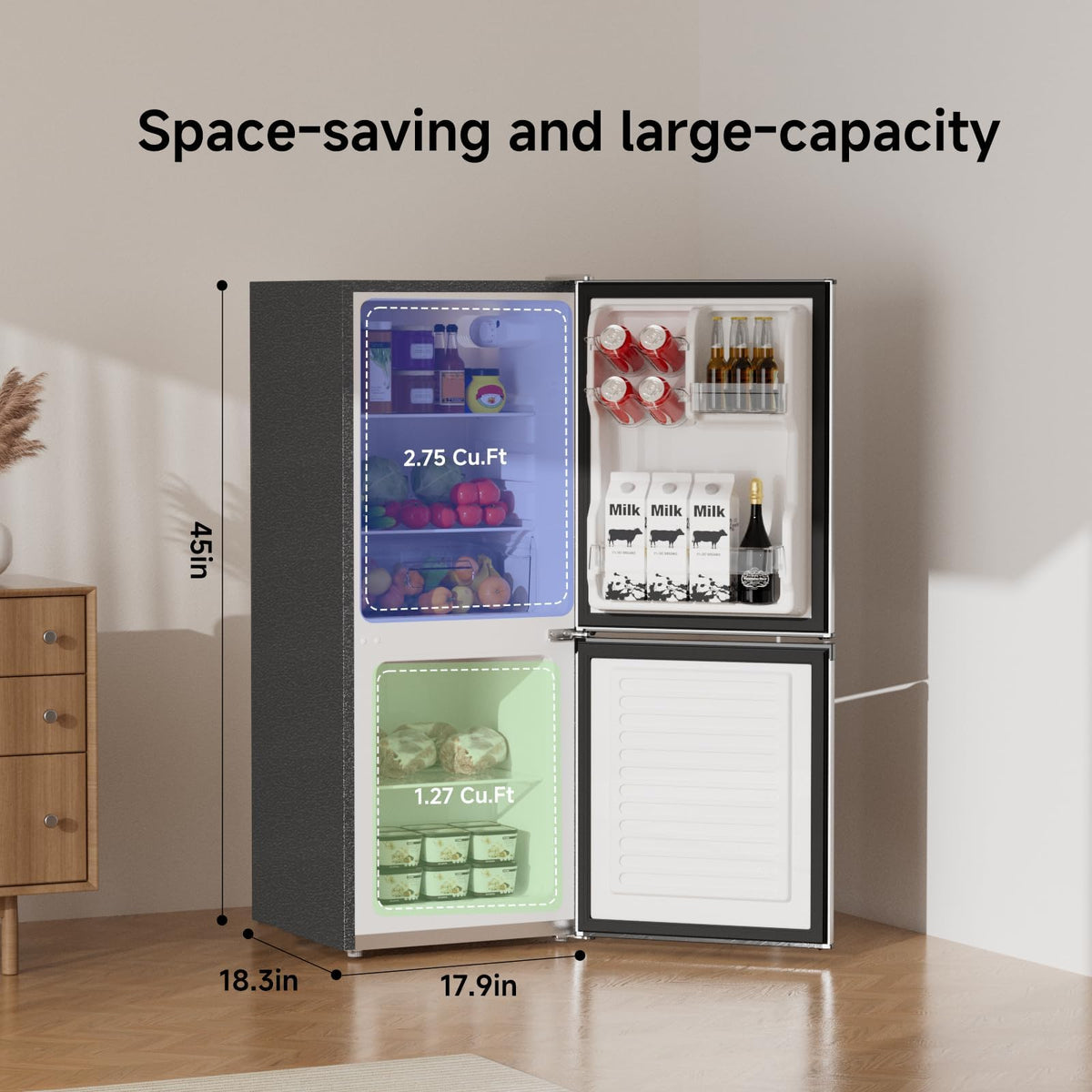 Apartment 7.1 Cu.Ft Refrigerator with Bottom Freezer Red