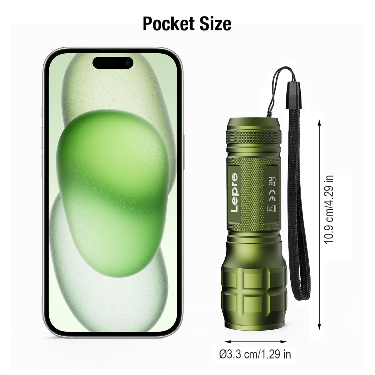 LE LED Torch, LE1000 Powerful Handheld Flashlight, Adjustable Focus, 4 PCs
