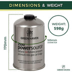 Green Haven Camping Gas Canisters | Butane Propane Mix, EN417 C500 Packs