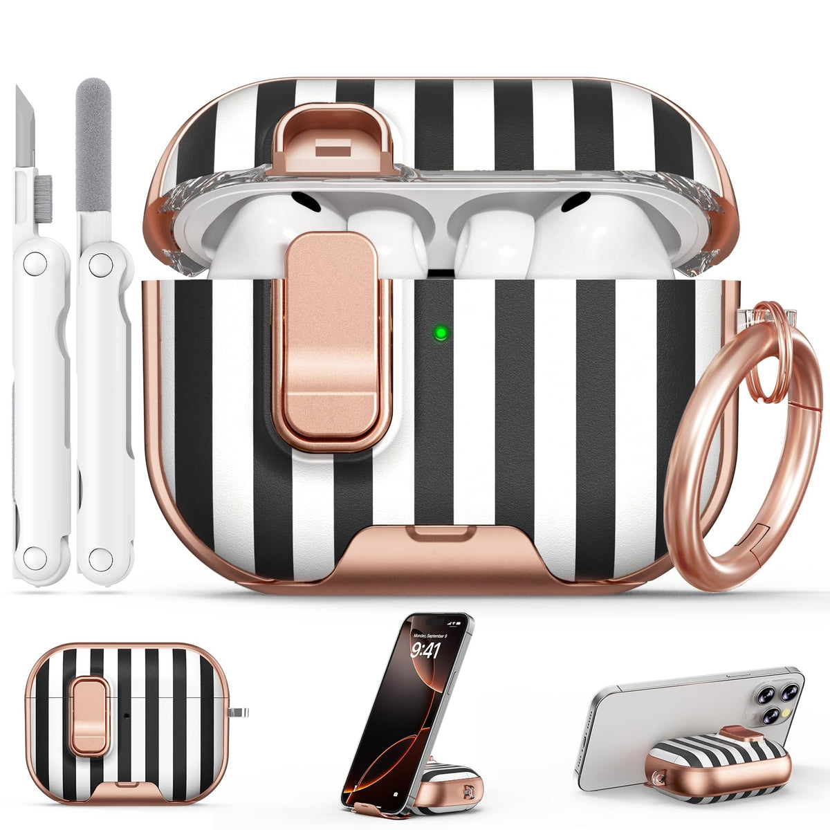 for AirPods Pro 2nd/1st Case (2023-2019)-Purple Bell Flower