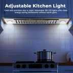 Range Hood Insert 30 inch,Stainless Steel Kitchen Vent Hood 600CFM,Built-in Kitchen Stove Hood w/Front Button Controls and Front LED Lights,Baffle Filters,Ducted/ductless Convertible Duct