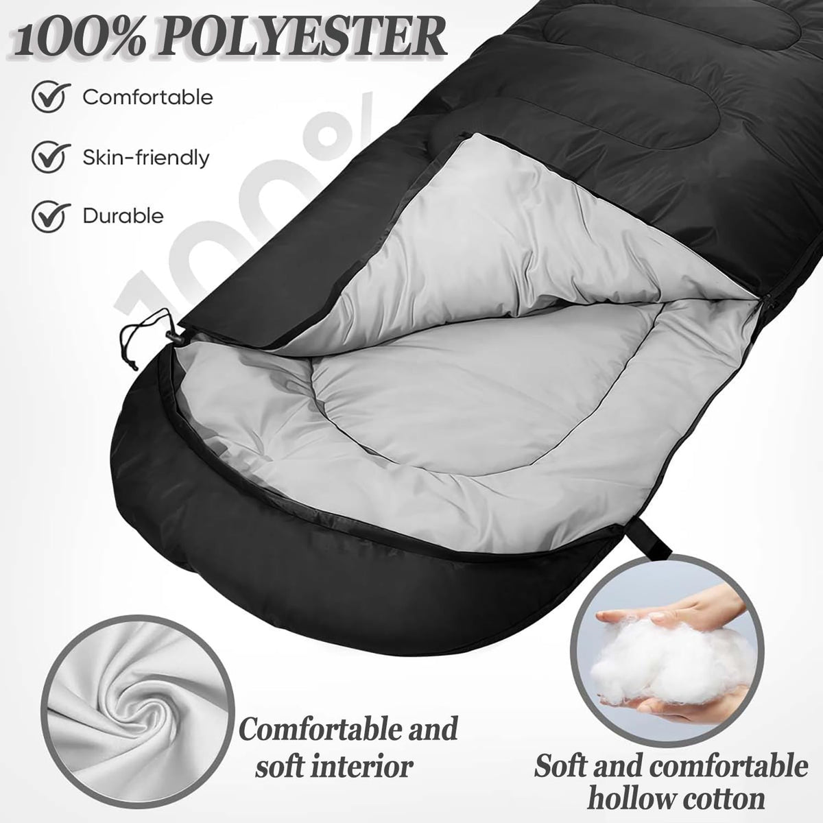 Sleeping Bag for Camping,Sleeping Bags for Adults Backpacking Waterproof,3 Seasons Adult Blanket,Small Packed Ultralight Carry Bag, Soft,Thick and Warm,for Outdoor Camping,Travel,Hiking
