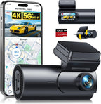 GKU 4K Dash Cam Front and Rear, 5GHz WiFi GPS, 64GB SD Card Included