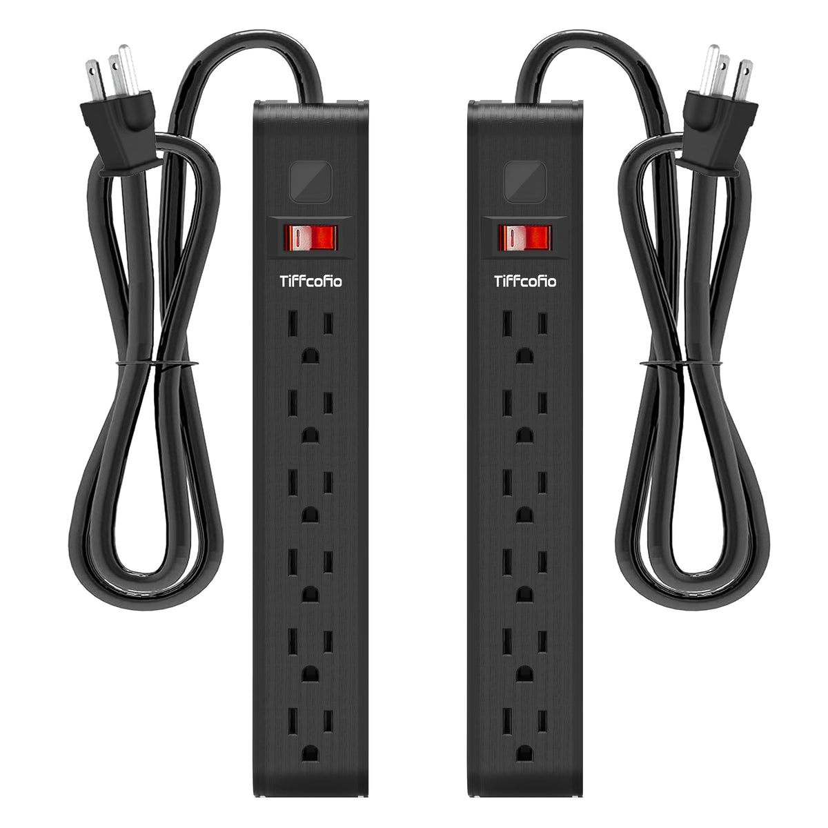 Power Strip Surge Protector, 6 Feet Extension Cord, 600 Joules Surge Protection, Multiple Protection 6 Outlet Strip, ETL Listed 1 Pack