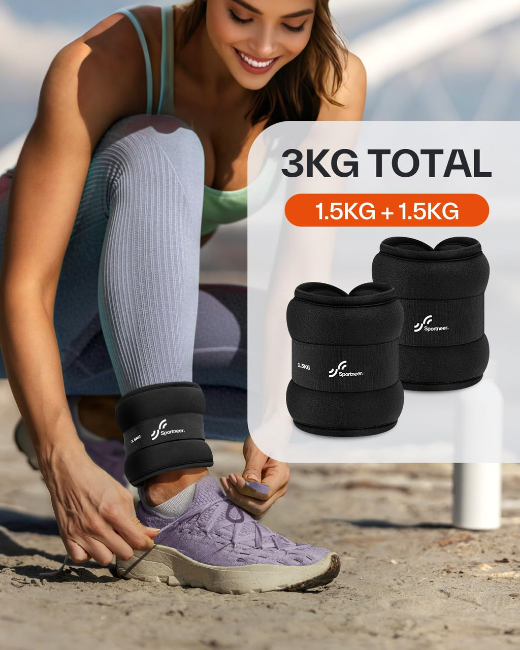 Sportneer Ankle Weights, Leg Weights Wrist Weights Straps