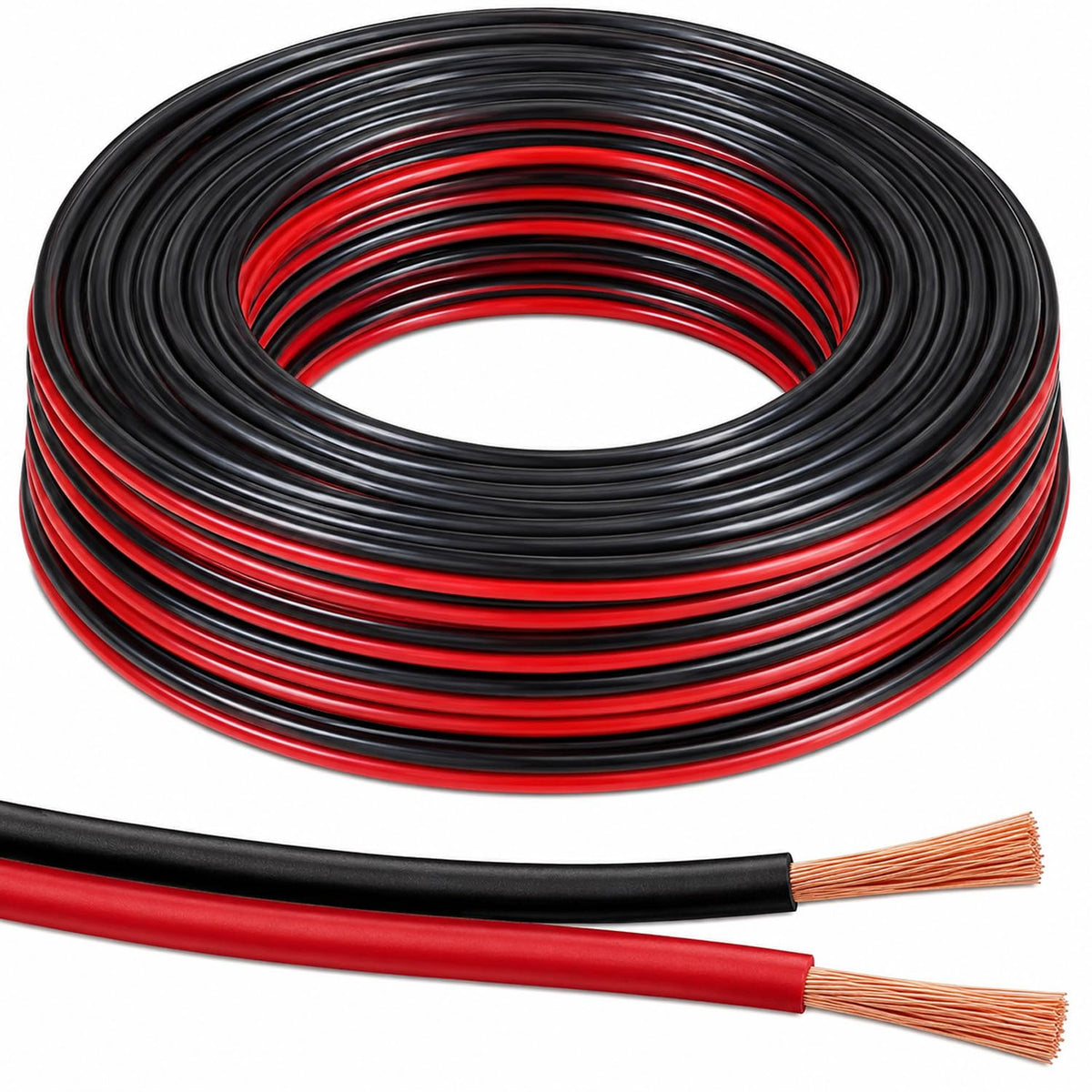 Xtremeauto 10m Speaker Cable 2 x 1.0mm² – 2 Core Red & Black Audio Cable with 89 Strands Per Core for Home Hi-Fi, Speakers, Amplifiers & Car Audio Systems