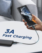 RAVIAD USB C Charger Cable 3M Long Type C Cable Fast Charging 3.1A Braided