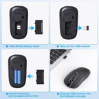 cimetech Wireless Mouse for Laptop, Portable Slim Silent Design for Left & Right Hand Users, Storable Nano Receiver, 800-1600 DPI, 2.4G Compact Computer Mice for MacBook, PC, Windows, Chromebook
