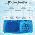 Giantex Portable Washing Machine, 20lbs Capacity, 12lbs Washer and 8lbs Spinner, Compact for Apartment RV, Gray & White, GX20313-PE