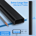 ZhiYo 43" Cord Covers for Wires on Wall, Beige Cord Hider, 0.7" W x 0.4" H