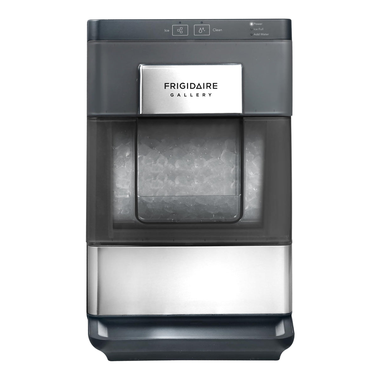 FRIGIDAIRE Gallery Countertop Crunchy Chewable Nugget Ice Maker, 33lbs per Day, Auto Self Cleaning, Grey