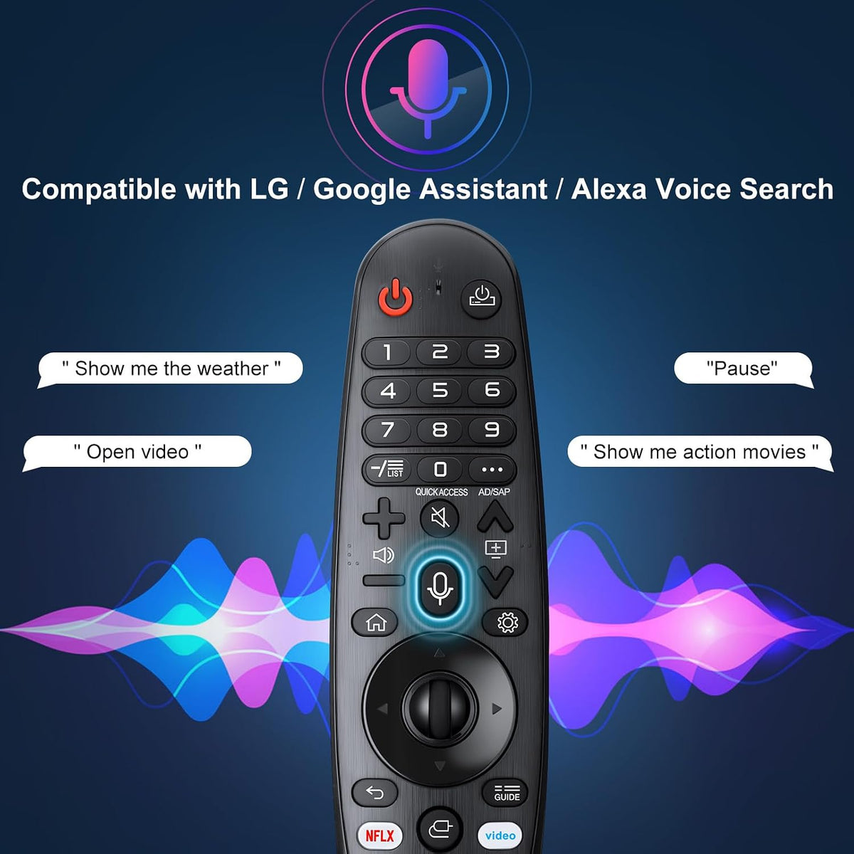 Voice Magic Remote Replacement for LG UHD OLED QNED NanoCell 4K 8K Smart TV