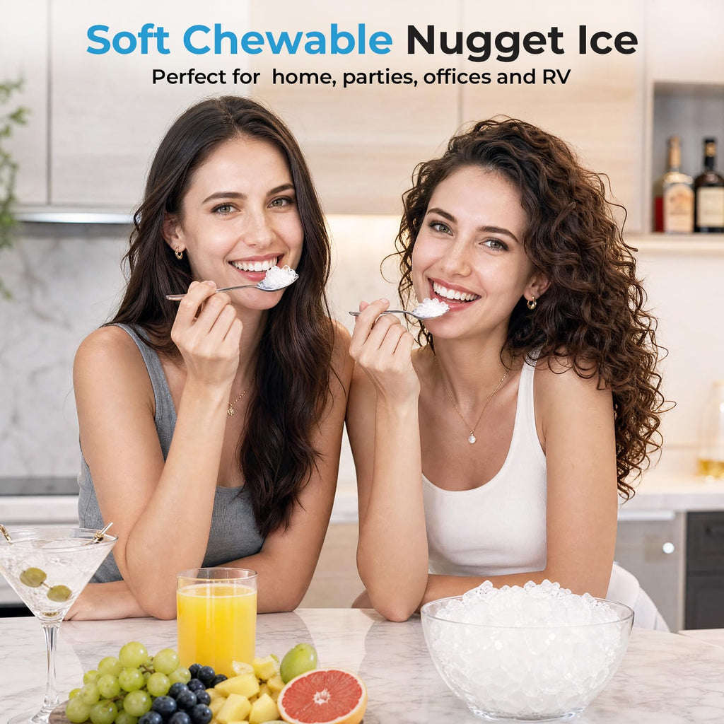Antarctic Star Nugget Ice Maker Countertop with Self-Dispensing, 33lbs/24H