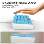 Snpurdiri 60% Wired Mechanical Gaming Keyboard, Ice Blue LED Backlit 61 Keys Mini Wired Office Keyboard for Windows Laptop PC Mac (Black-White, Red Switches)