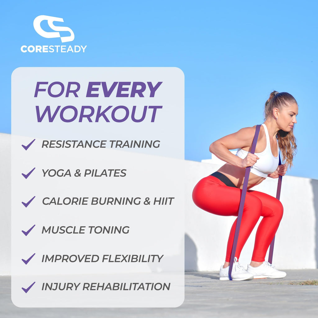 Coresteady Pull Up Bands & Resistance Bands - Heavy Duty Loop Band for Men & Women - Build Fit Power & Muscle - Training, Fitness Assist Pull Ups & Gym Exercise
