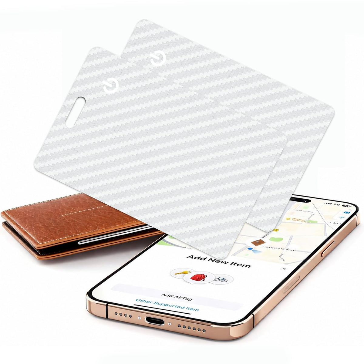 [Apple MFi Certified] 2 Pack Wallet Tracker Card with Apple Find My (iOS Only) Rechargeable Air Tracker Tags Bluetooth Wallet Finder IP68 Waterproof GPS Tracker Item Finder for Keys, Bags, Passport