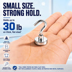 Neosmuk Magnetic Hooks,10kg+ Heavy Duty Cruise Hooks, Silver, 10 Pack