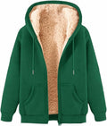 Teddy Fleece Mens Hoodies Sherpa Lined Fuzzy Jacket with Pockets Full Zip Hooded Adjustable Sweatshirts Winter Warm Jumper Coat Outwear Thermal Outfits Clothing