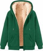 Teddy Fleece Mens Hoodies Sherpa Lined Fuzzy Jacket with Pockets Full Zip Hooded Adjustable Sweatshirts Winter Warm Jumper Coat Outwear Thermal Outfits Clothing