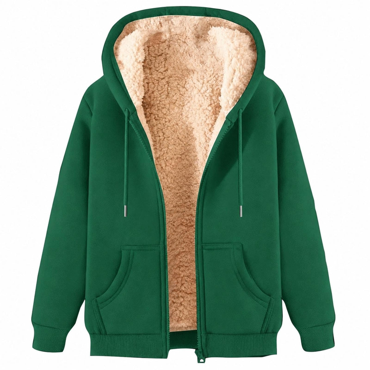 Teddy Fleece Mens Hoodies Sherpa Lined Fuzzy Jacket with Pockets Full Zip Hooded Adjustable Sweatshirts Winter Warm Jumper Coat Outwear Thermal Outfits Clothing