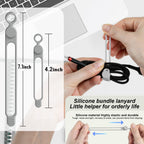 24Pcs Silicone Cable Ties, Cord Organizer Cable Management-Multi