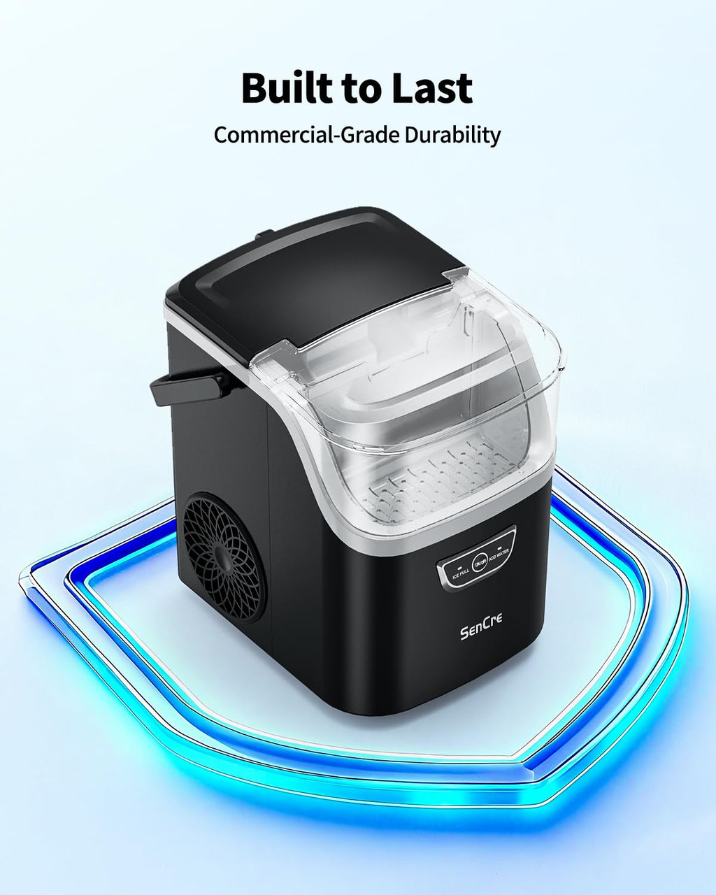 Nugget Ice Maker with Handle 40lbs/Day Countertop Ice Maker Soft Ice