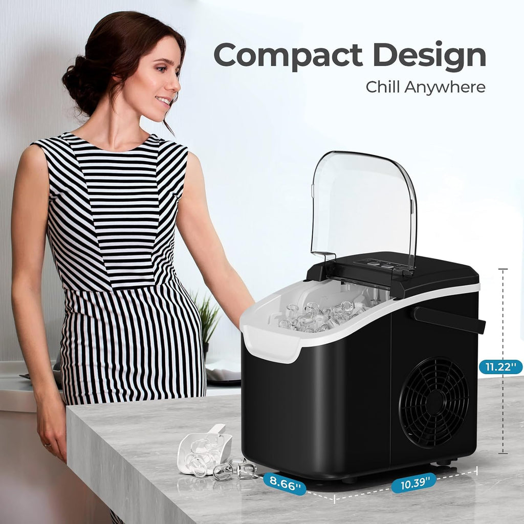 Antarctic Star Countertop Ice Maker Machine, 26Lbs/Day Fastest 6‑Min Ice
