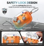 for AirPods Pro 3 Case Cover 2025 with Safety Lock-Clear White
