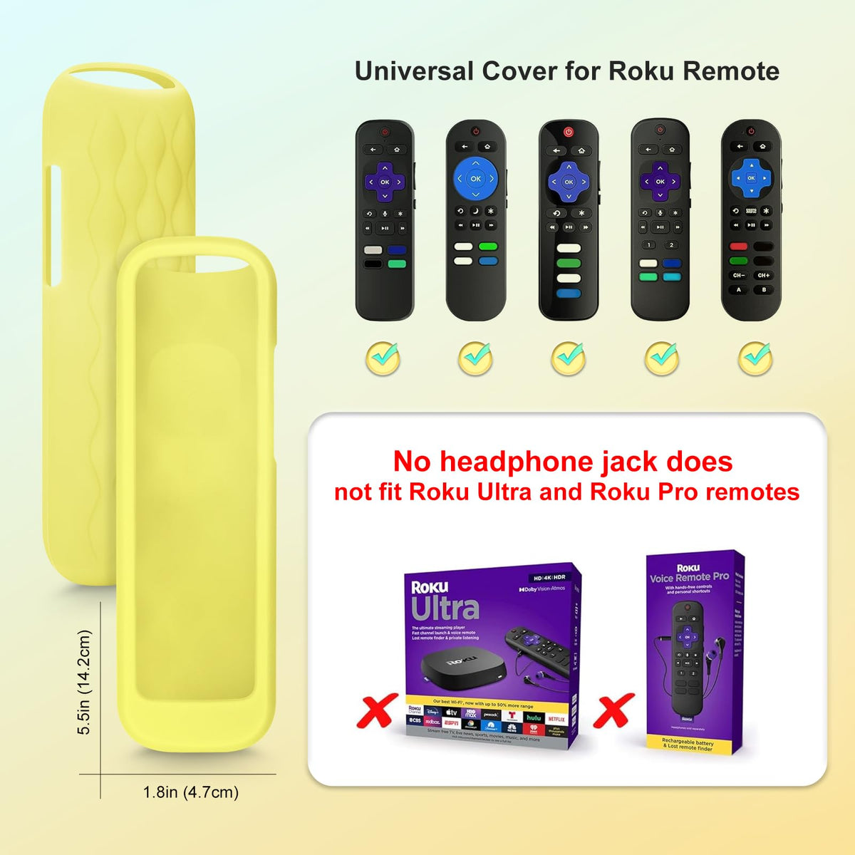 for Roku-Remote-Cover,Glow in The Dark Silicone Protective Case