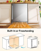 EUHOMY 24 Can Mini Fridge, 18L Beverage Refrigerator with Quiet Compressor