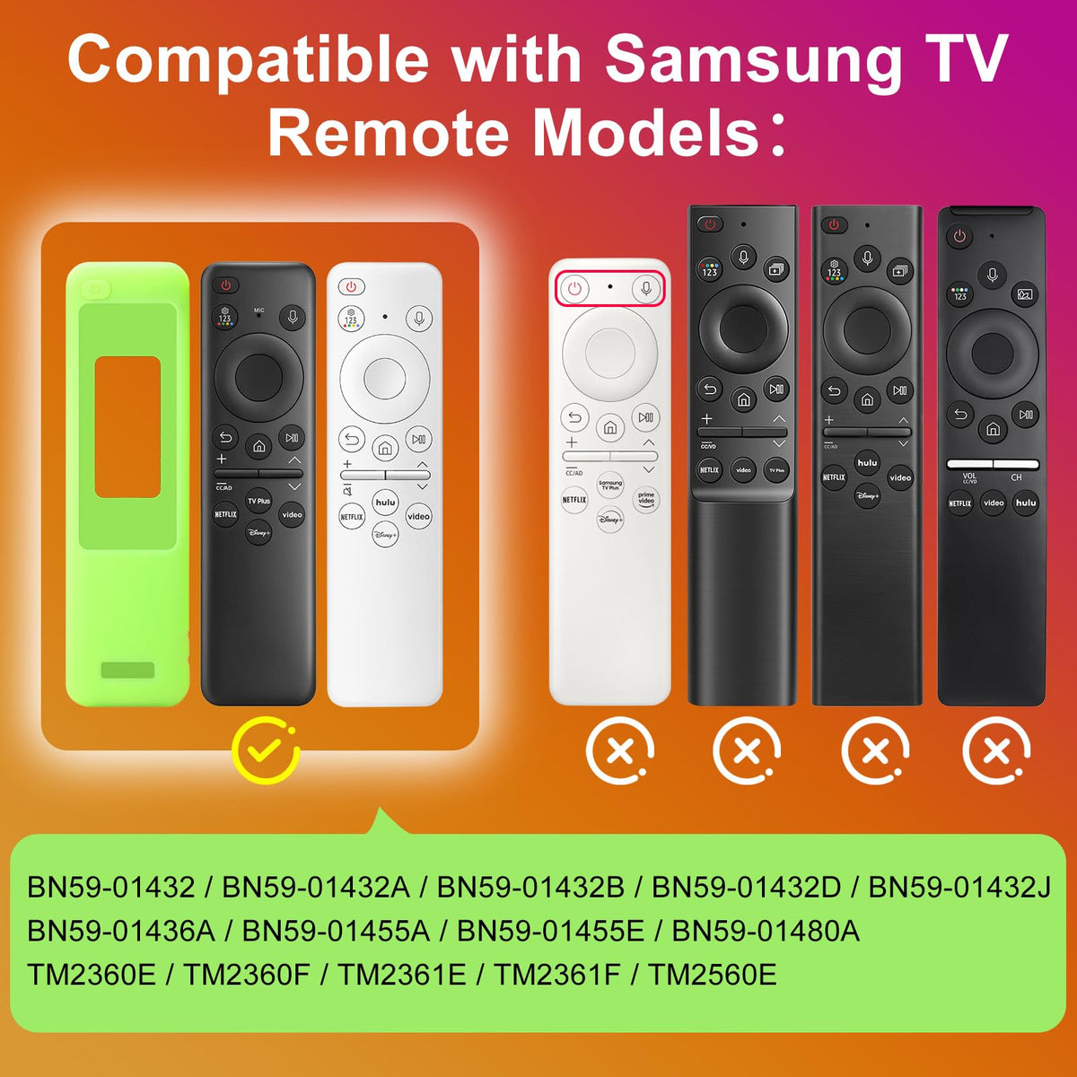 Universal for Samsung-TV-Remote-Control Replacement,Compatible with All Samsung Smart Frame Curved QLED TVs