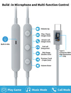USB C Headphone for Samsung S26 S25 FE S24 A16 A17 Z Wired Earbuds Magnetic