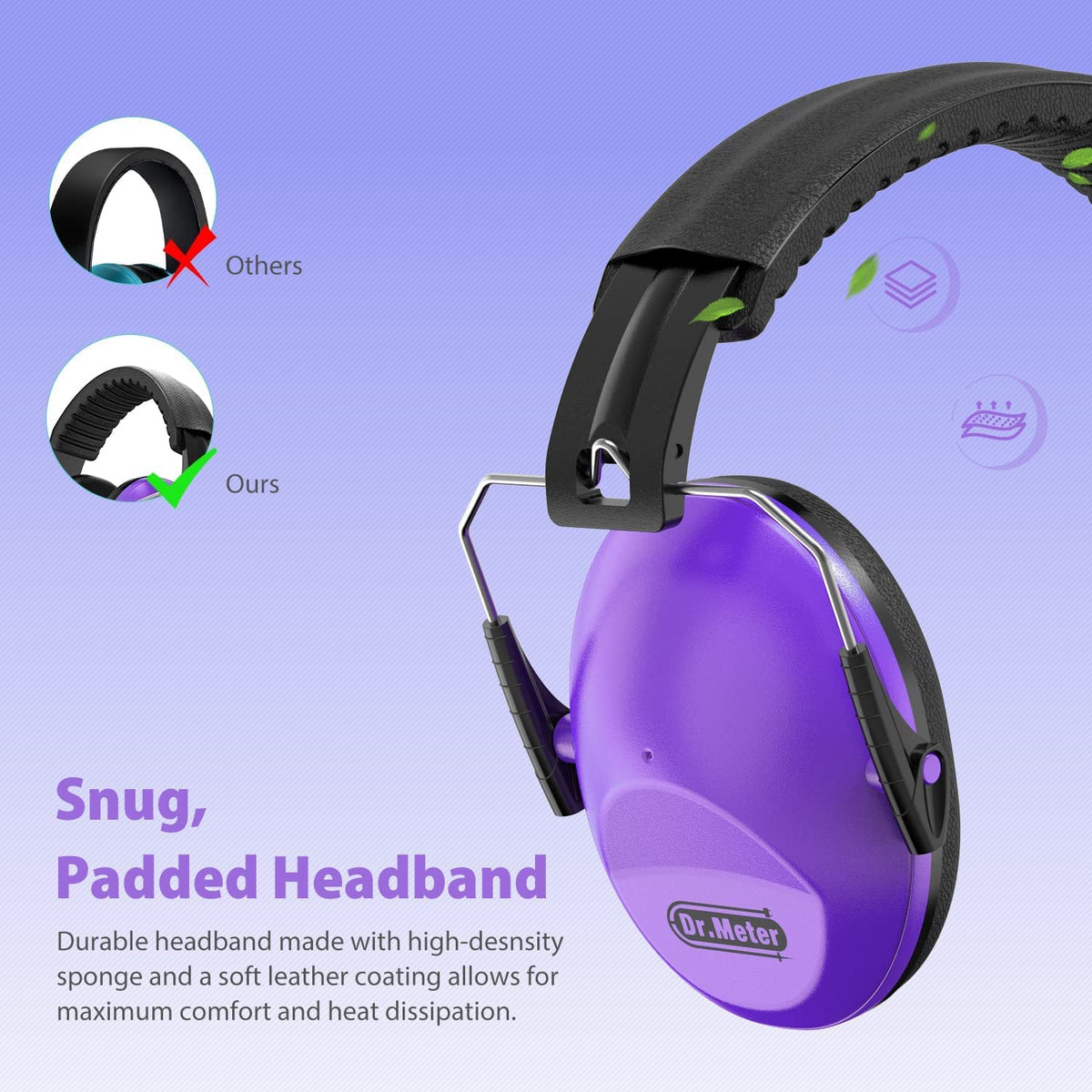 Dr.meter Ear Defenders Children SNR 27.4dB for Autism, Sensory Needs
