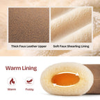 EverFoams Women's Suede Bootie Slippers Fuzzy Plush Collar Memory Foam