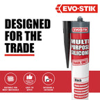 EVO-STIK Multipurpose Silicone Sealant White - Waterproof & Mould Resistant