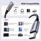 UGREEN 2 Pack USB C to 3.5mm Audio Adapter Type C to Aux 24bit/96kHz, Grey