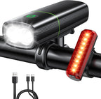 Mohard 1200LM Bike Lights with 2 Super Bright LED, 2600mAh USB Rechargeable