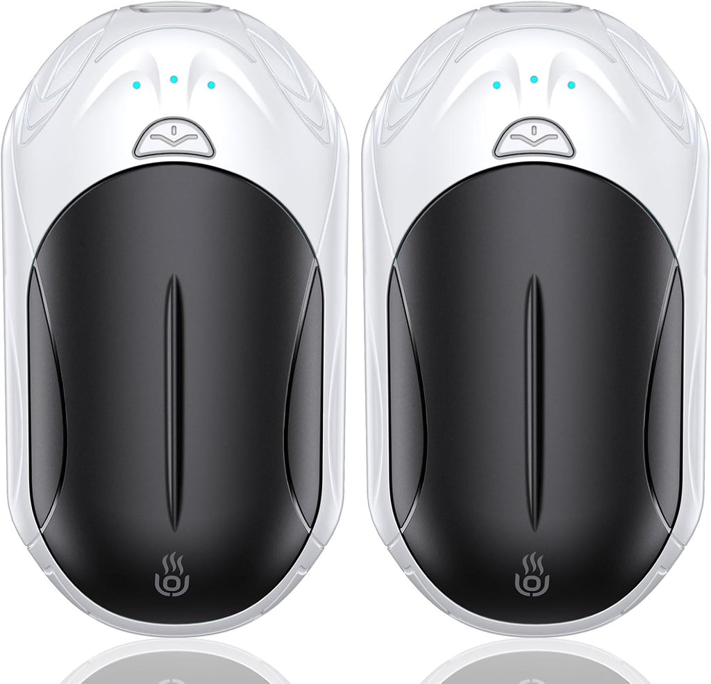 2-Pack Hand Warmer Rechargeable 6000mAh OUTJUT Portable Pocket Warmer Adjustable Heating Modes，USB Electric Split Rechargeable Hand Warmer Suitable for Outdoor Sports, Camping, for Reno Patients