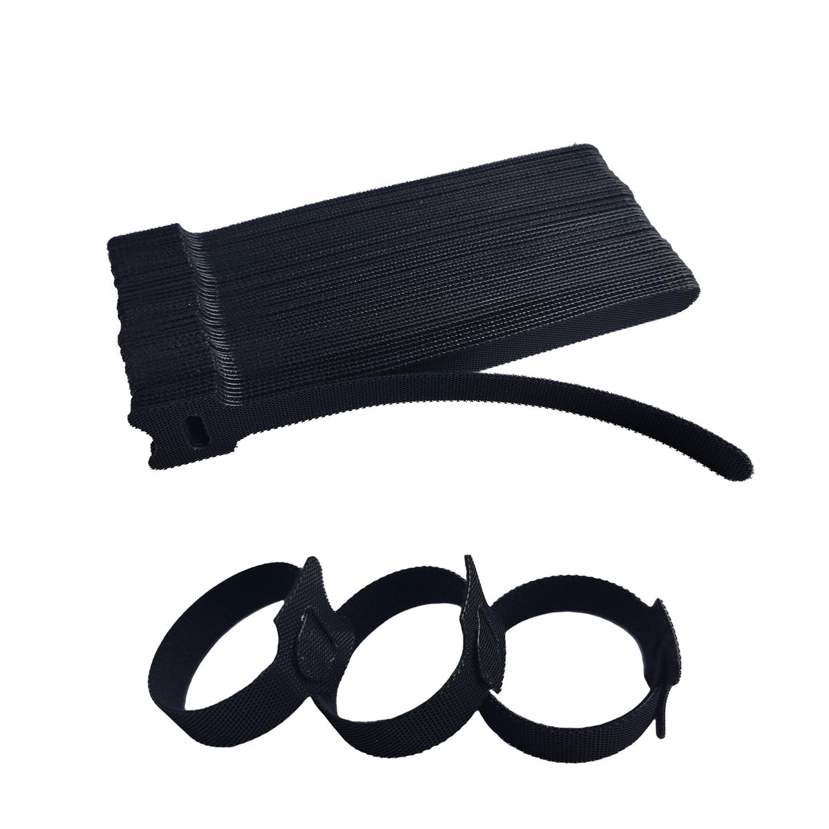 6 Inches 400 PCS Black Reusable Cable Ties,Multi-purpose Adjustable Cord Straps,Cable Organizer,Cord Wrap and Hook Loop Cords Management,Adjustable Cord Ties