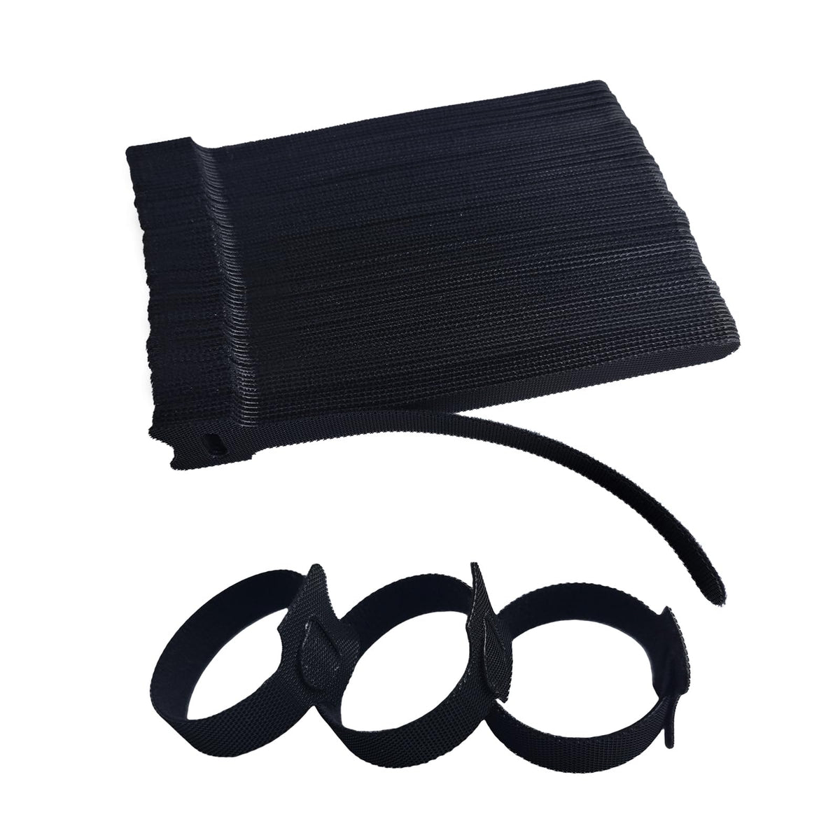 6 Inches 400 PCS Black Reusable Cable Ties,Multi-purpose Adjustable Cord Straps,Cable Organizer,Cord Wrap and Hook Loop Cords Management,Adjustable Cord Ties