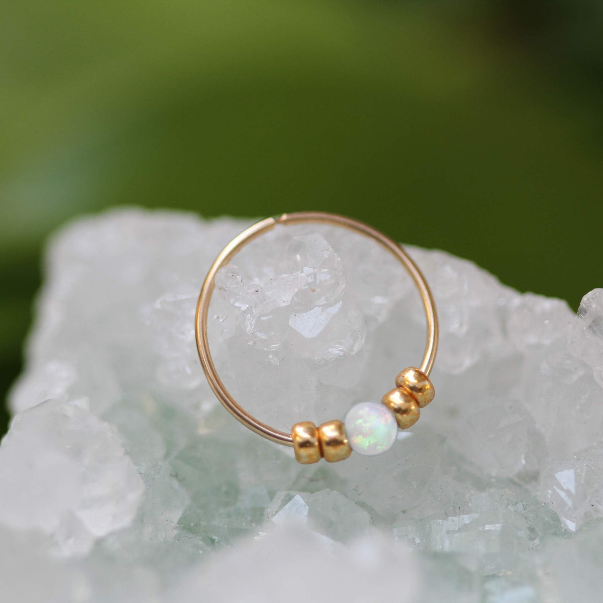 Ultra Thin Opal Nose Ring