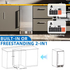 Antarctic Star 18L Mini Fridge Cooler 24Can, Beverage Refrigerator with Quiet Compressor, LED Light,Freestanding Small Fridge with Electronic Temperature Control for Home and Bar(40-61 ℉)