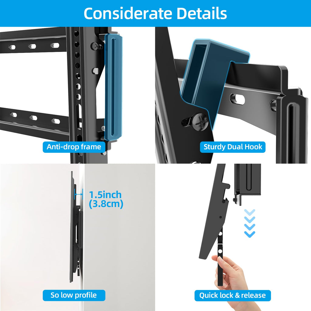 HOME VISION Heavy Duty Tilt TV Wall Mount for 32-86 Inch Flat/Curved Screen