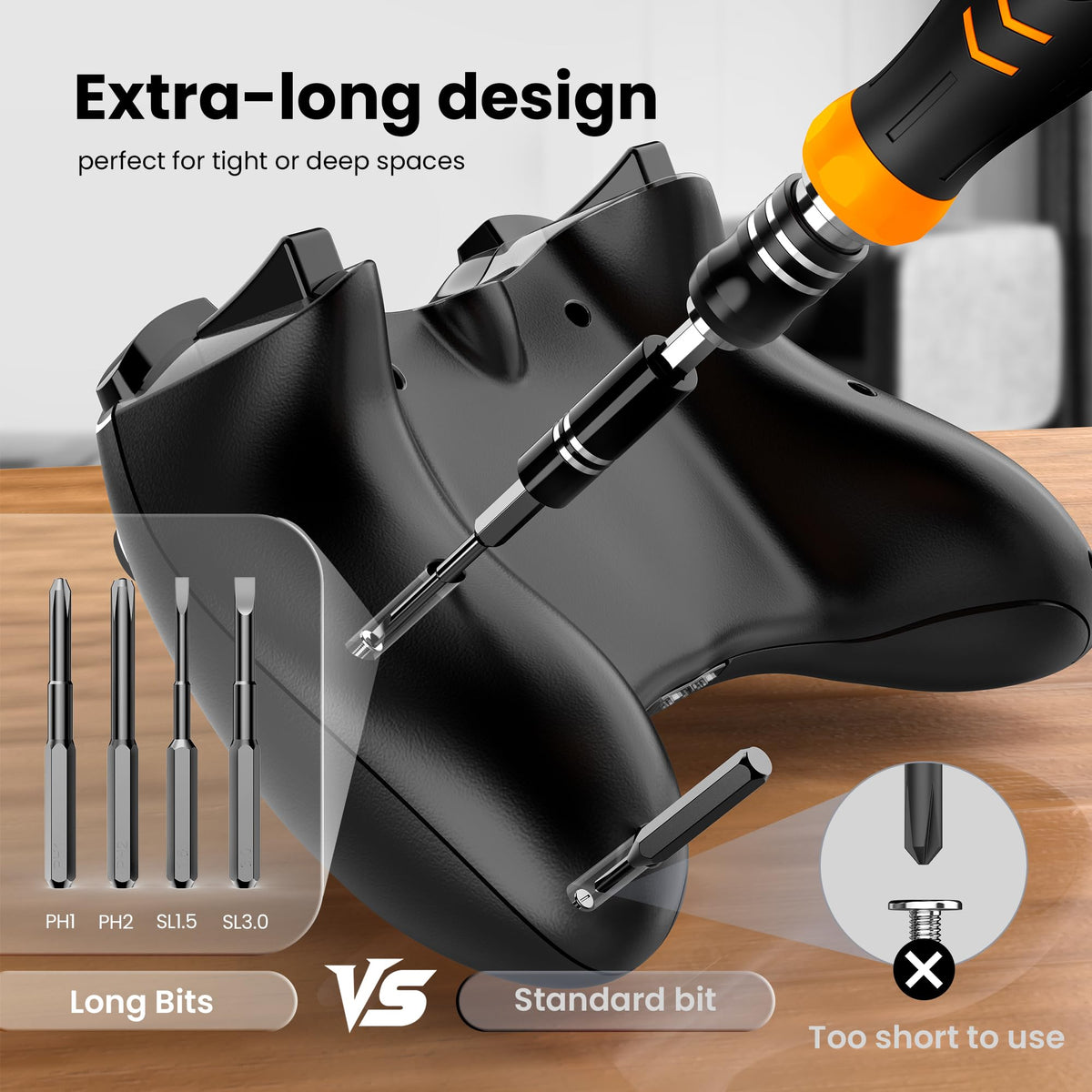 JOREST 24Pcs Precision Screwdriver Set with Torx T1 T2 T3 T5 T6 T8 T9 T15, Triwing Y00, Star P2/P5, Phillips PH00, Mini Repair Tool for PS4, Switch, Ring Doorbell, Xbox, Laptop, Glasses, Watch