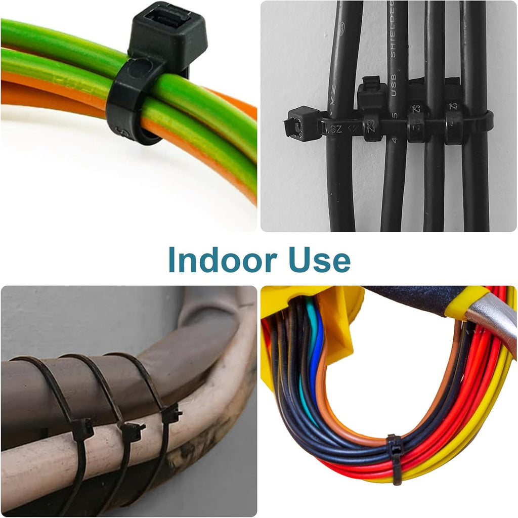 Black Zip Ties Assorted 12+8+6+4 inch, 200 Pack, Cable Ties, UV Resistant Wire Ties for Outdoor Use,Tie Straps, LOCKLOCK