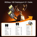 IVANKY VESA Certified 8K DisplayPort Cable 1.4, 6.6ft DP Cable Supports HDR