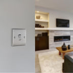 BG Electrical Single Wall Light Switch, 2 Way, Raised and Slim Profile, Round Edges, Nexus Metal, Brushed Steel, 20A, 16AX, NBS12