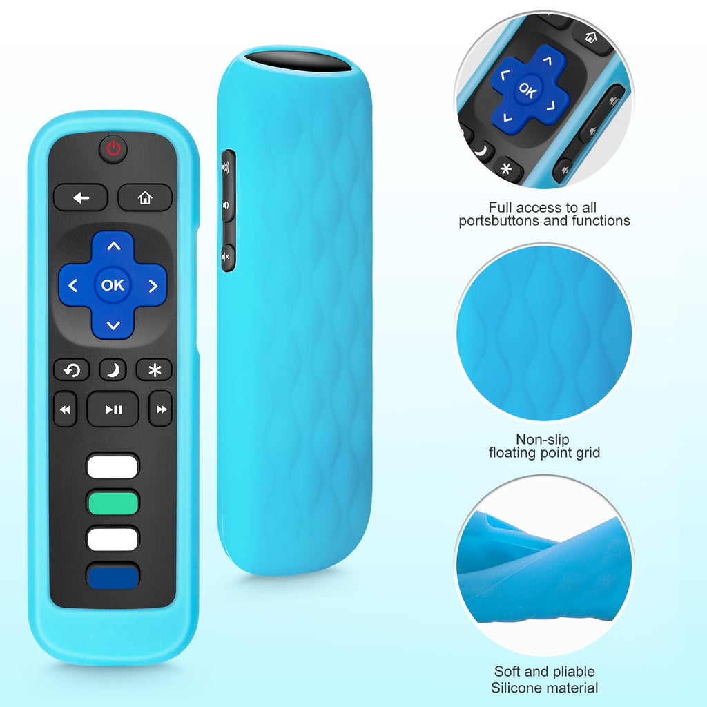 for Roku-Remote-Cover,Glow in The Dark Silicone Protective Case